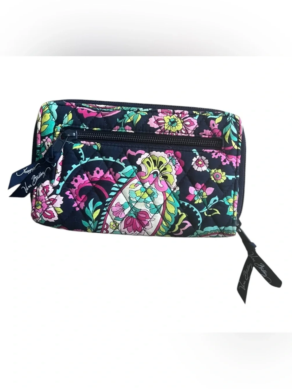 Vera Bradley Petal Paisley Zip Around Wallet Retired ‘14